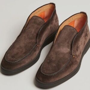 50% OFF SALE  NIB Santoni Men’s Dragon Desert Boot – Dark Brown Suede Bootie 9.5